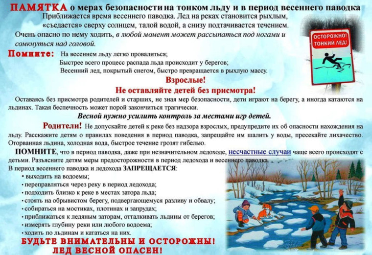 О соблюдении правил безопасного поведения на водоемах во время весеннего паводка. О соблюдении правил безопасного поведения на водоемах во время весеннего паводка.